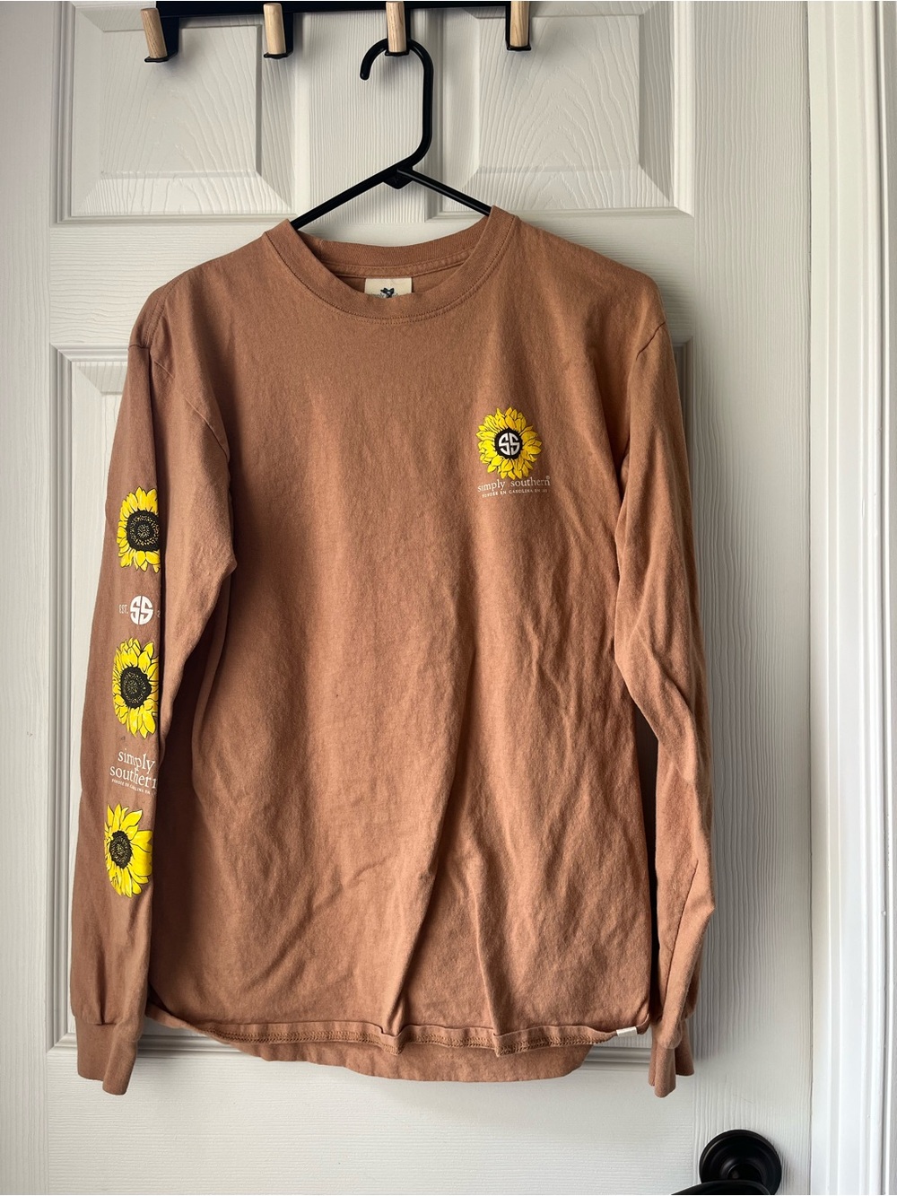 Simply Southern Brown Long-Sleeve Sunflower Graphic Tee